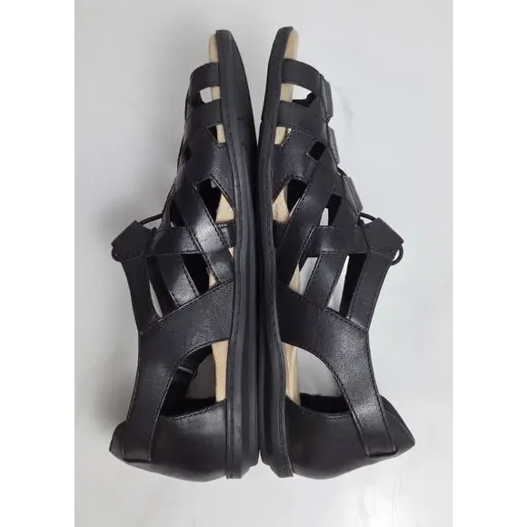 Earth Origins Belle Bridget Shoes Leather Sandals Size 10M Black - Picture 6 of 10
